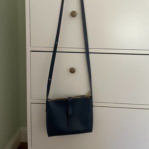 Chic J. Crew Leather Crossbody Bag in Navy